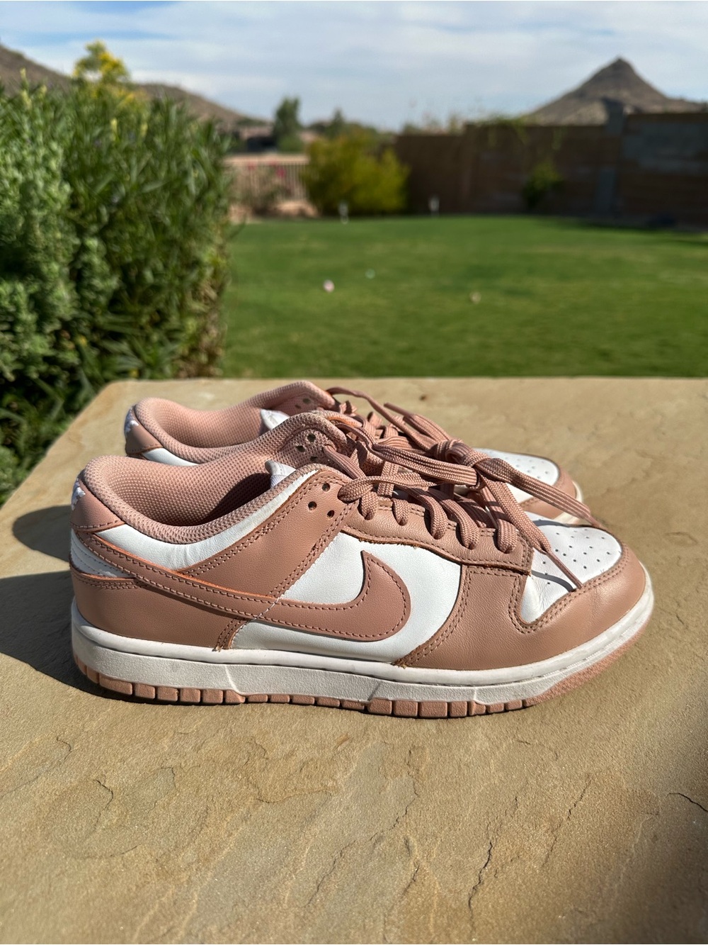 Nike Dunk Women’s Low-Top Sneakers in Blush and White DD1503-118 Size 9